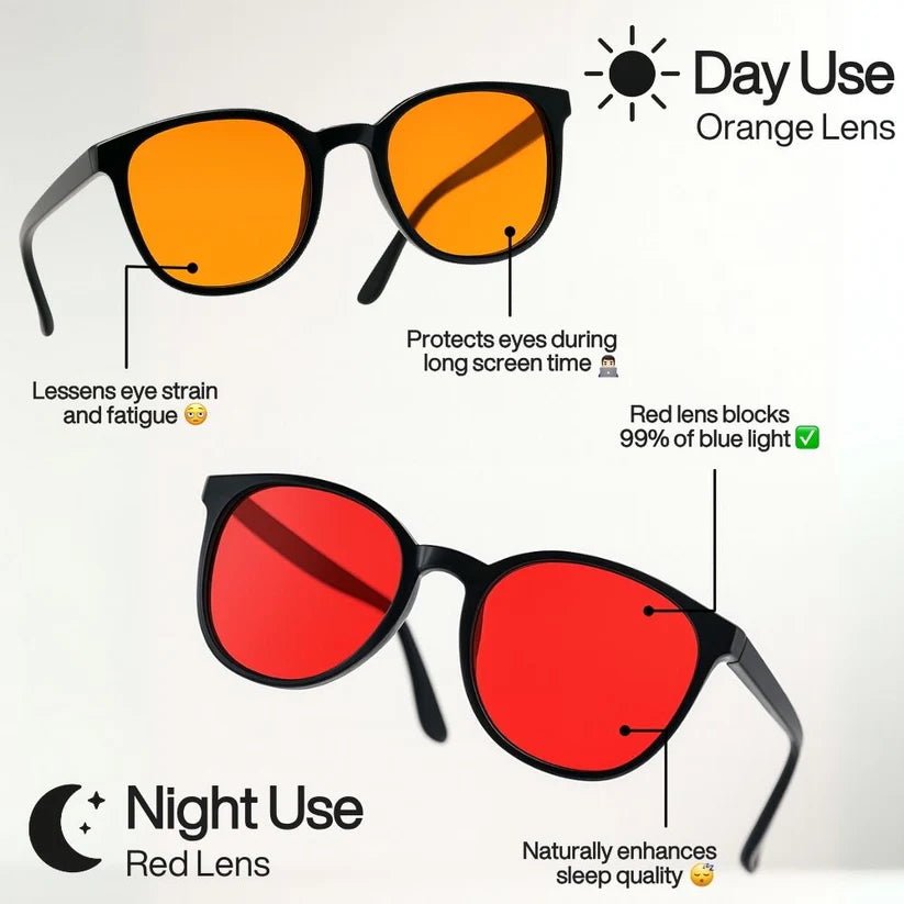 Flow State Unisex Red Lens Blue Light Glasses (SHINU)