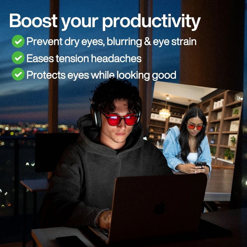 Flow State Unisex Red Lens Blue Light Glasses (SHINU)
