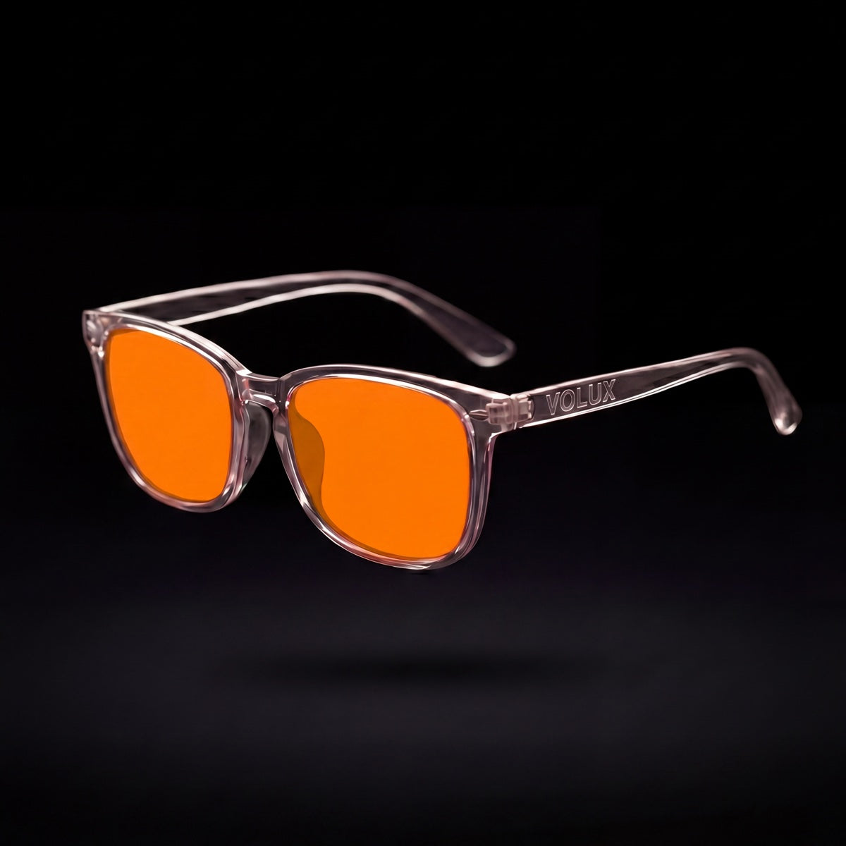 Volux Blue Light Glasses — Clear frame, Orange lenses