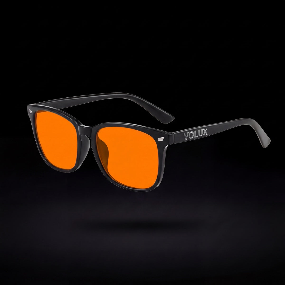 Volux Blue Light Glasses — Black frame, Orange lenses