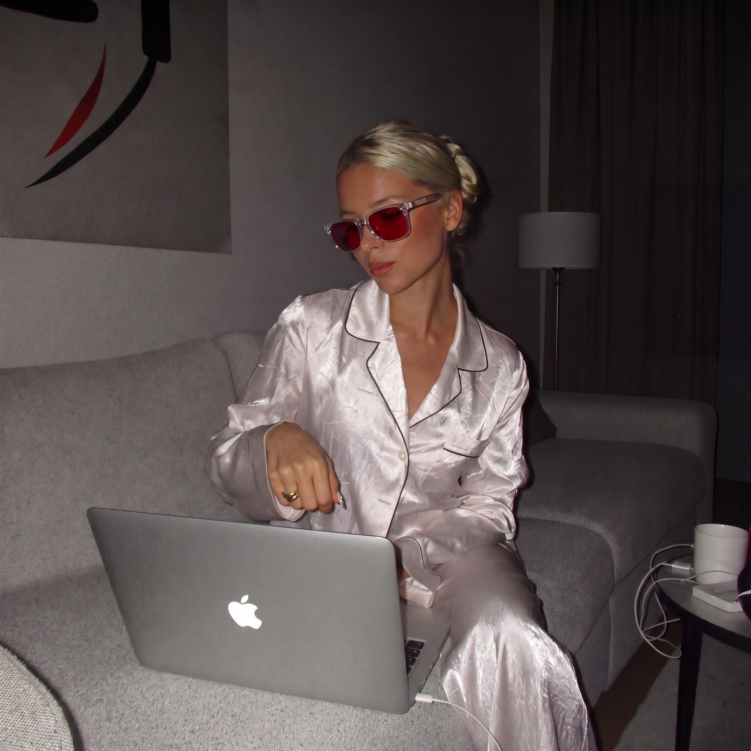 Volux Blue Light Glasses at a desk
